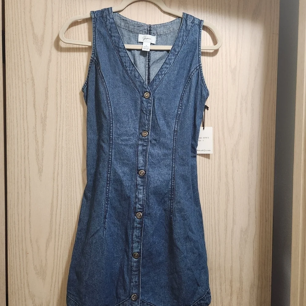 Japna Blue Button-Front Midi Dress - Picture 1 of 7
